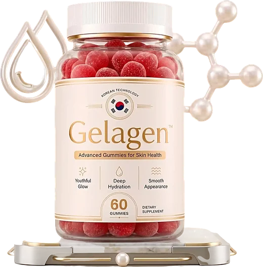 A bottle of Gelagen, 60 gummies