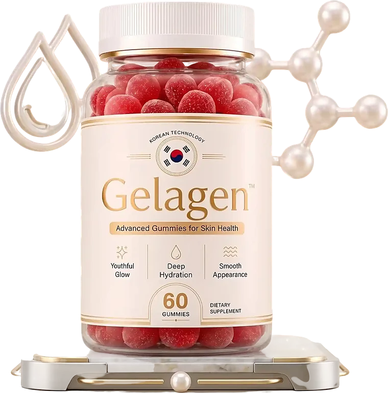 A bottle of Gelagen, 60 gummies